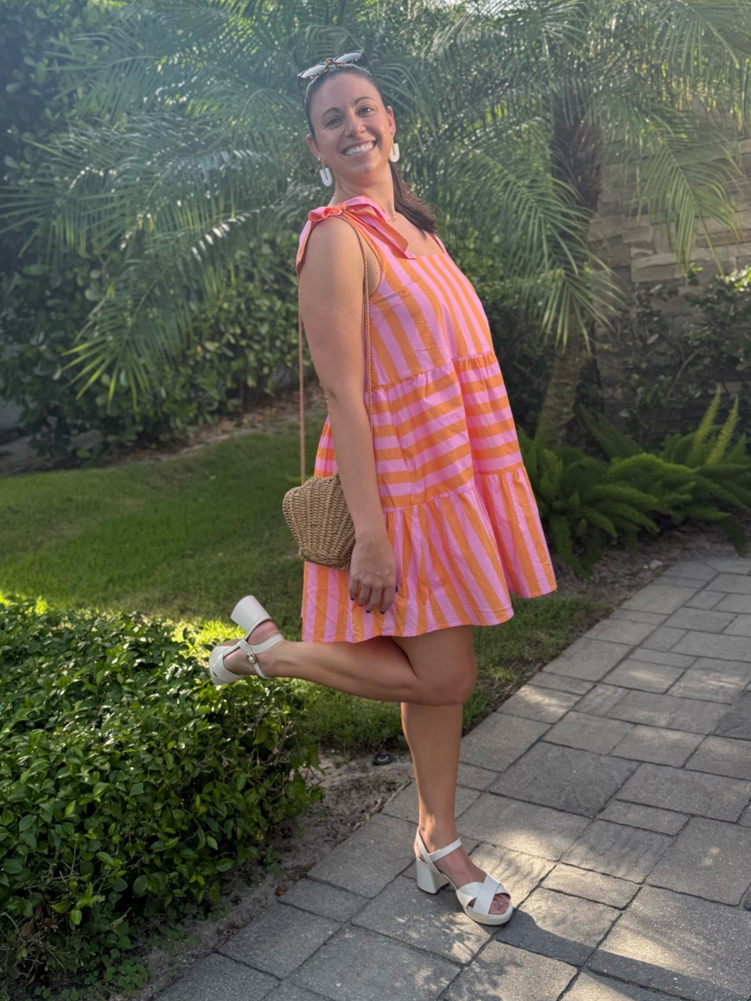 The perfect summer look from the Mint Julep striped dress, she’ll bag, block heels and Goodr sunnies! Everything fits true to size!

#LTKgrwm #LTKootd #LTKSeasonal