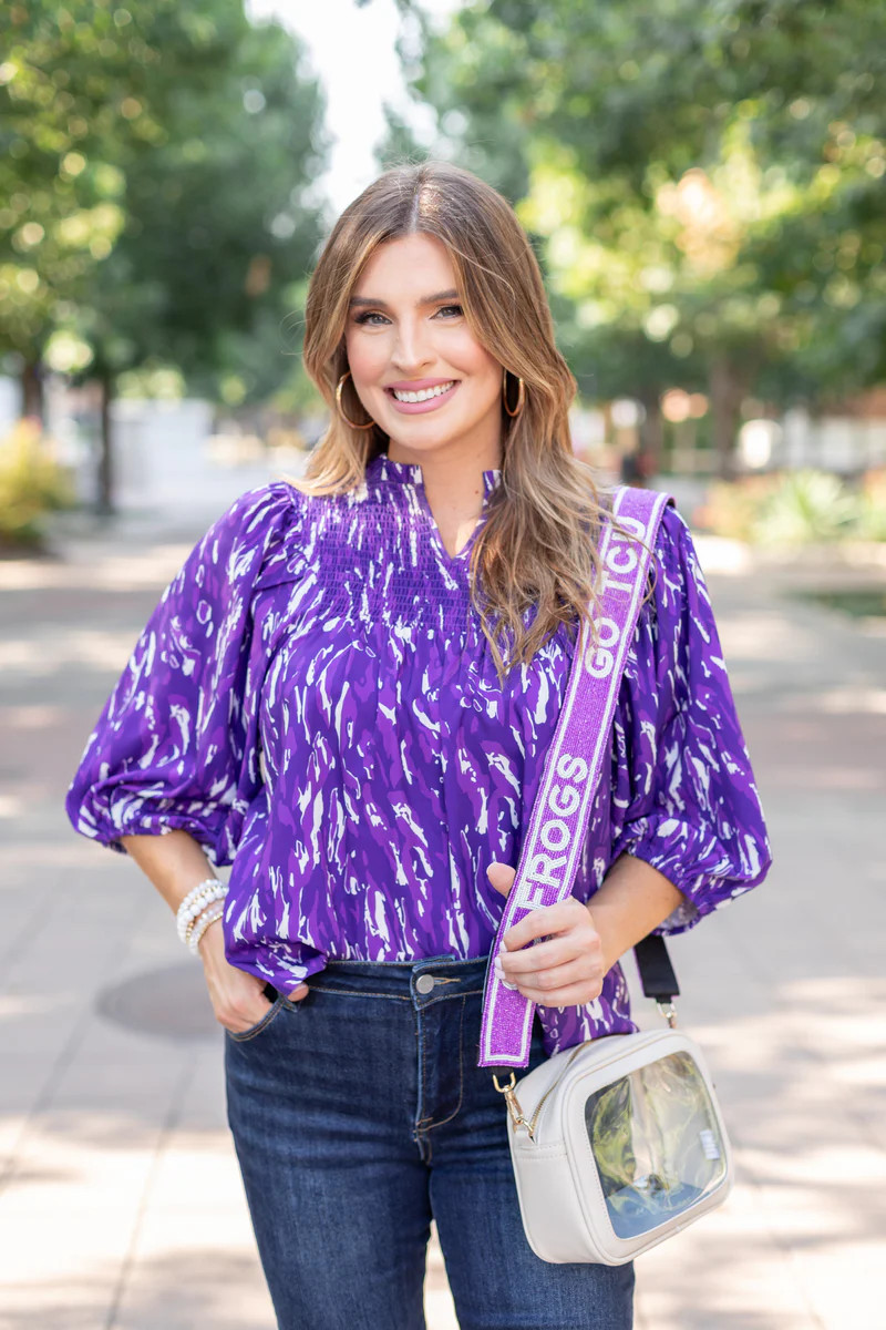 Jona Top- Purple/White | Avara