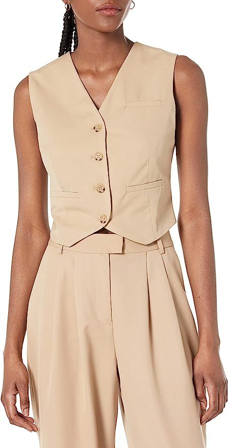 Amazon.com: The Drop Women's Sadie Cropped Slim Vest, Ivory, XS : Clothing, Shoes & Jewelry | Amazon (US)