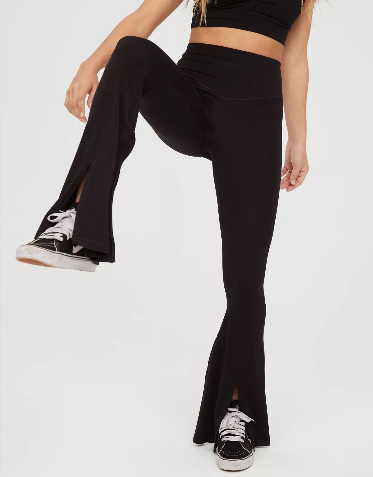 OFFLINE By Aerie Real Me Xtra High Waisted Slit Flare Legging | Aerie