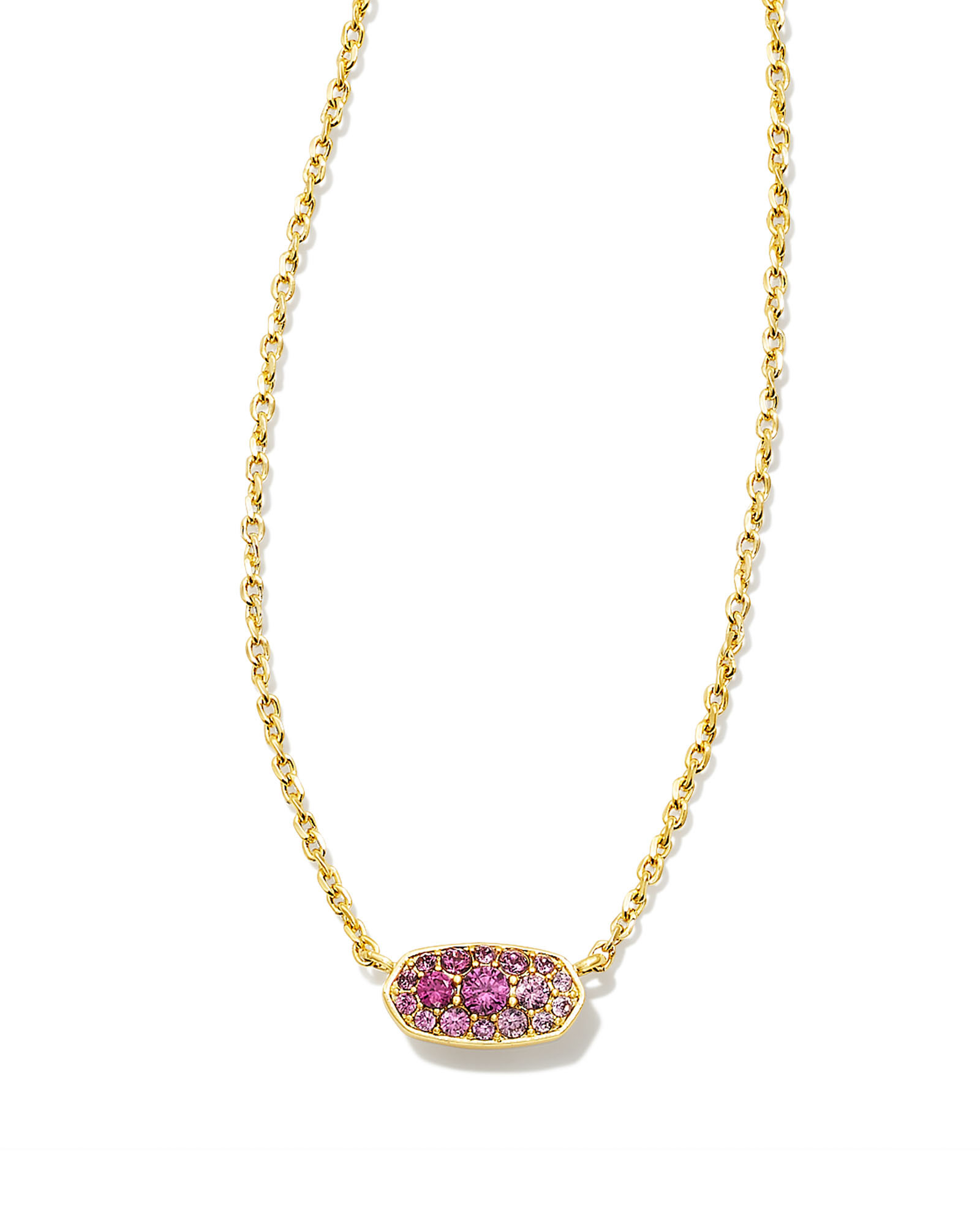 Grayson Gold Crystal Pendant Necklace in Pink Ombre | Kendra Scott | Kendra Scott
