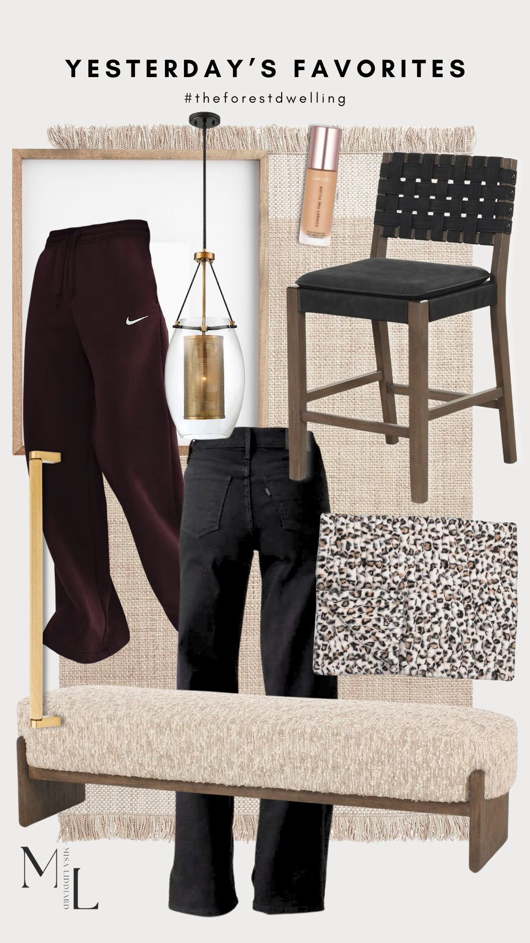 Yesterday favorites! The wide leg sweat pants are so comfy. This exact color is no longer available but still lots to choose from. The jeans fit true to size. So flattering! I have several of these throw blankets. They make great gifts too! The Kirby bench is one of my favorite pieces of bedroom furniture. It looks perfect at the end of the bed. 

 #LTKHome