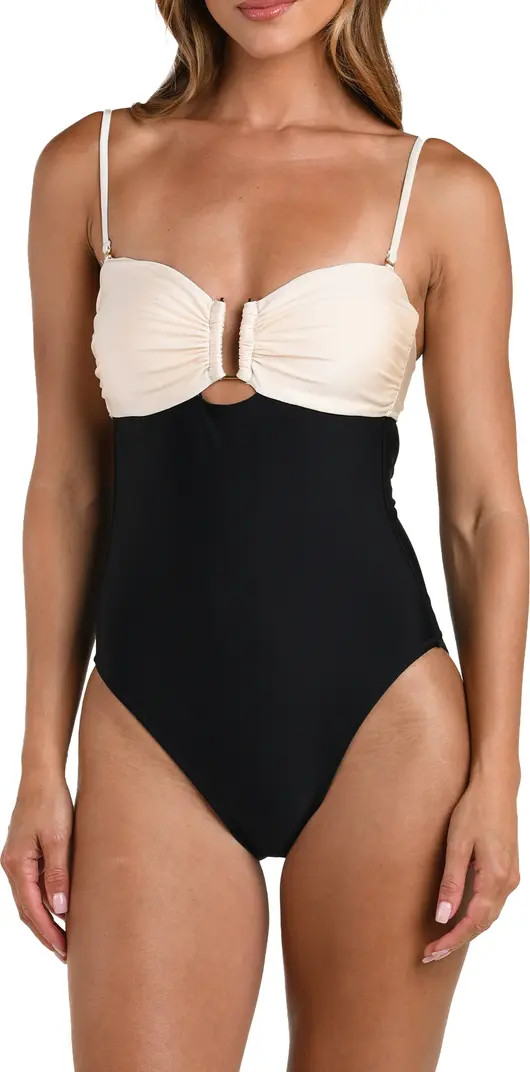 Emilia Colorblock Bandeau One-Piece Swimsuit | Nordstrom