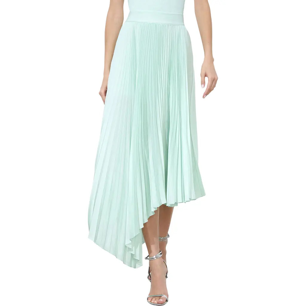 Alice + Olivia Jenara Pleated Asymmetric Skirt in Sea Spray at Nordstrom, Size 12 | Nordstrom