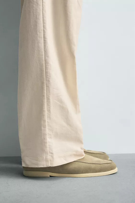 LEATHER OPEN-BACK LOAFERS | Zara US