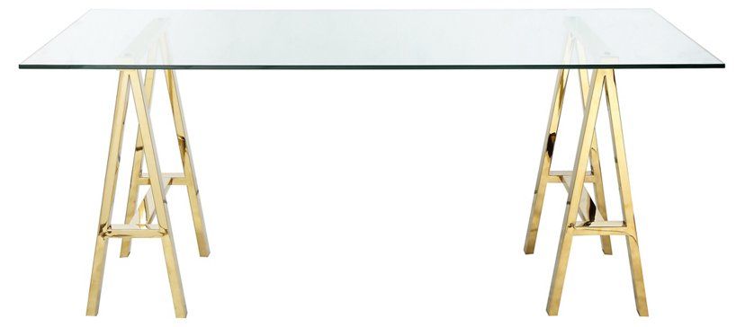 Brady Desk, Polished Gold | One Kings Lane