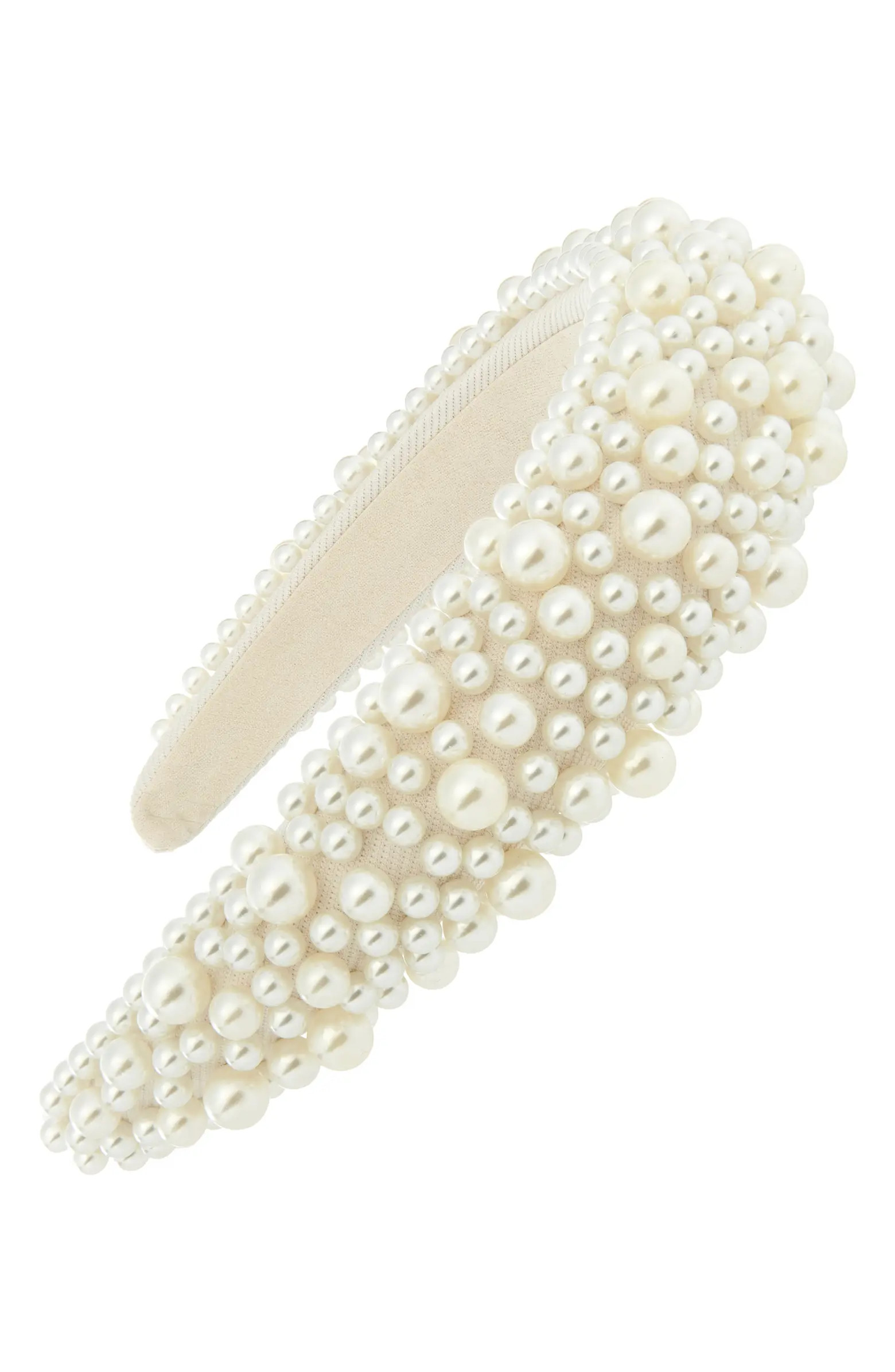 Imitation Pearl Padded Headband | Nordstrom