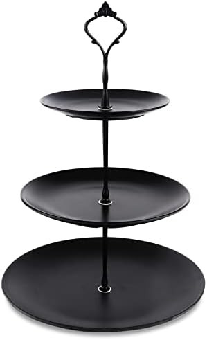 Lucky Will Black Tiered Dessert Serving Tray for Kid's Party Supplies Favors 3 Tier Cupcake Cake ... | Amazon (US)