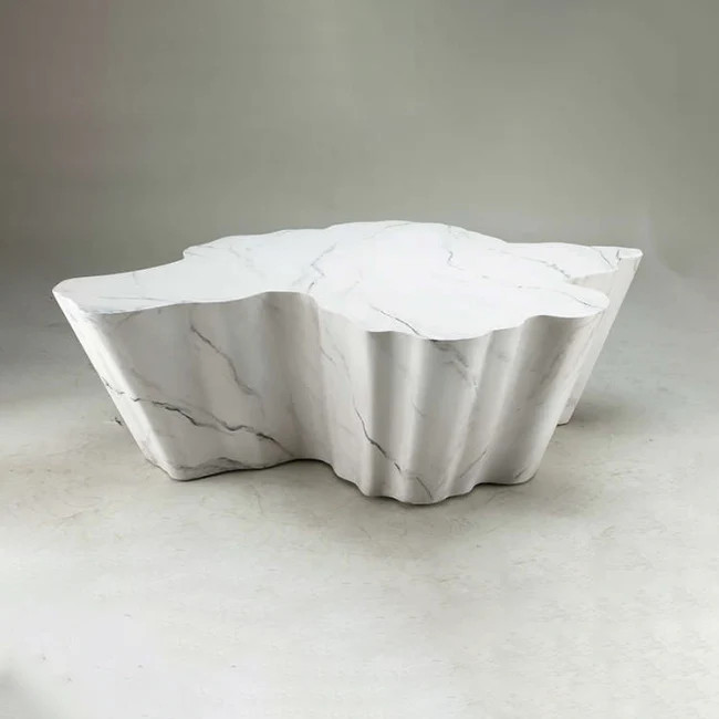 Modern Fideer Coffee Table - White Marbled | France and Son