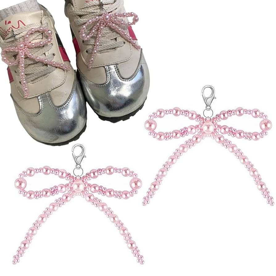 2 pcs Pearls Bowknot Shoe Decoration Charms for Sneakers Dress Shoes Elegant Buckle Pearl Beaded ... | Amazon (US)