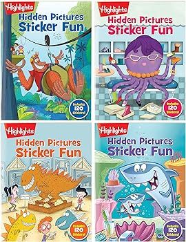 Hidden Pictures Sticker Fun Sticker Books for Kids Ages 3-6, 4-Pack of Sticker Books, ... | Amazon (US)