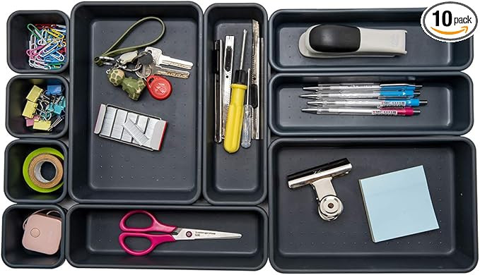 Amazon.com: Backerysupply Interlocking Desk Drawer Organizer Separators for Kitchen, Bathroom, Ma... | Amazon (US)