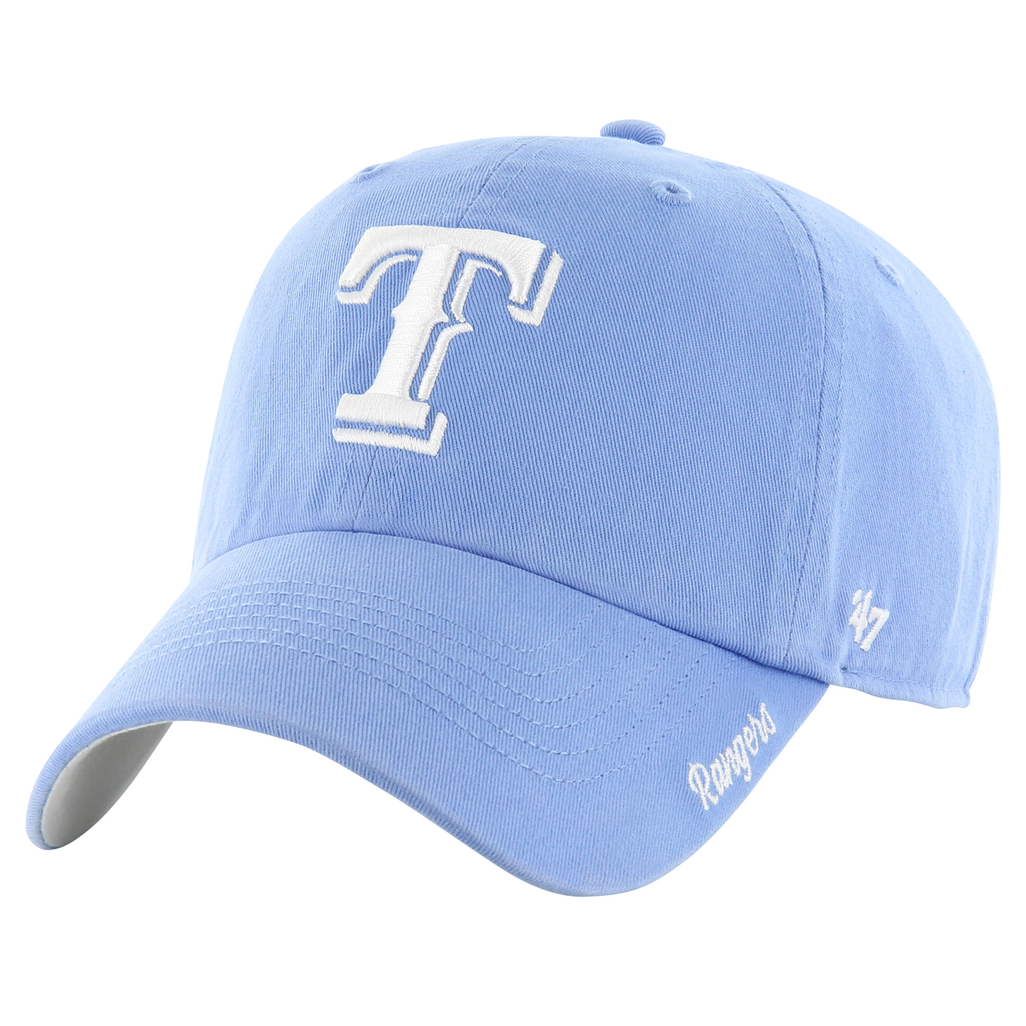 Women's '47 Light Blue Texas Rangers Luminance Cheer Clean Up Adjustable Hat | Fanatics