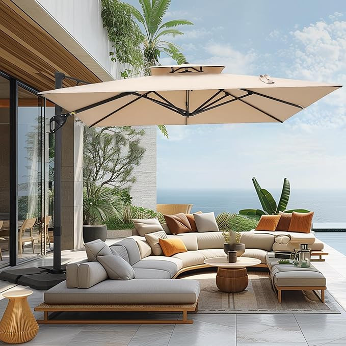 Sophia & William Cantilever Patio Umbrella 10ft, Offset Large Square Outdoor Umbrellas with 360-d... | Amazon (US)