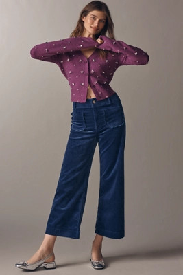 The Colette Scallop Pocket Corduroy Crop Wide-Leg Pants by Maeve | Anthropologie (US)