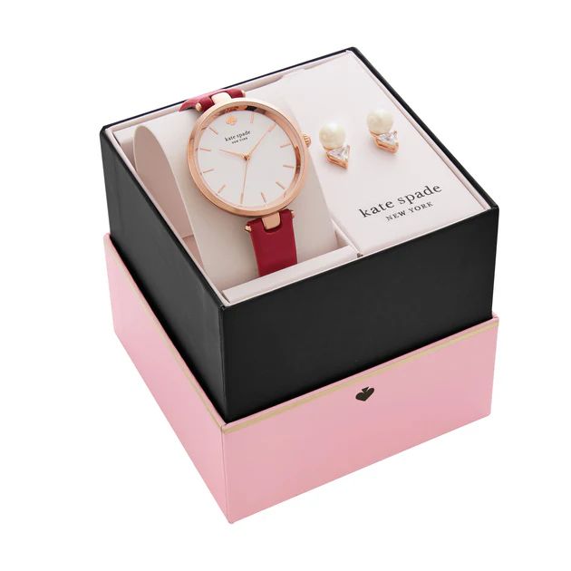 kate spade new york women's holland three-hand, rose gold-tone alloy watch | Shop Premium Outlets