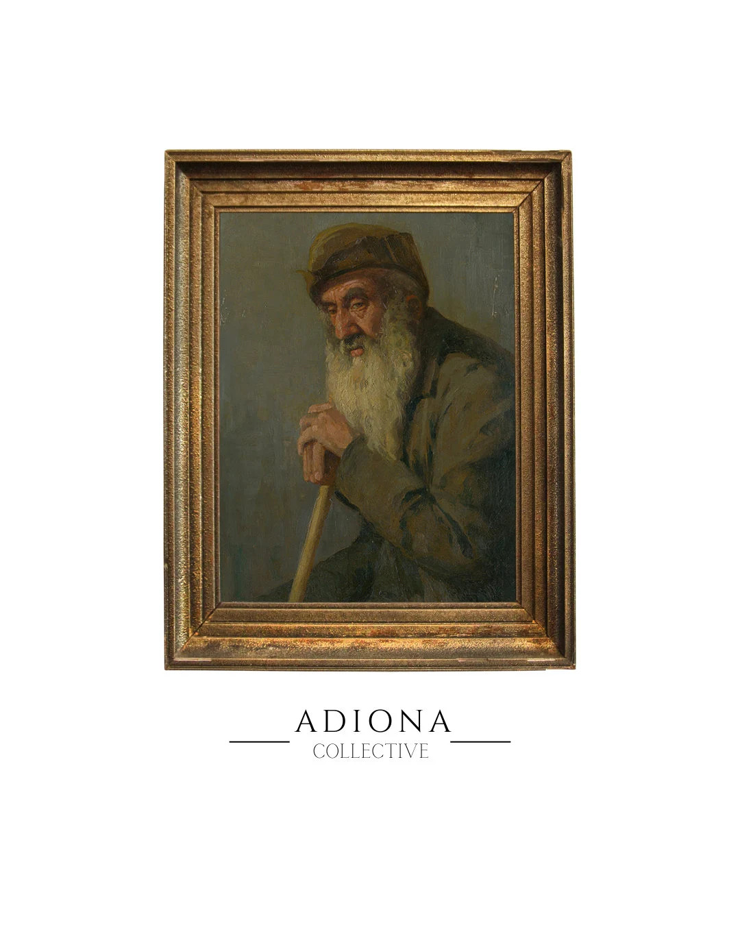 Old Man Portrait Painting Vintage Portrait Vintage Oil Painting Moody Dark Green and Black Wall D... | Etsy (US)