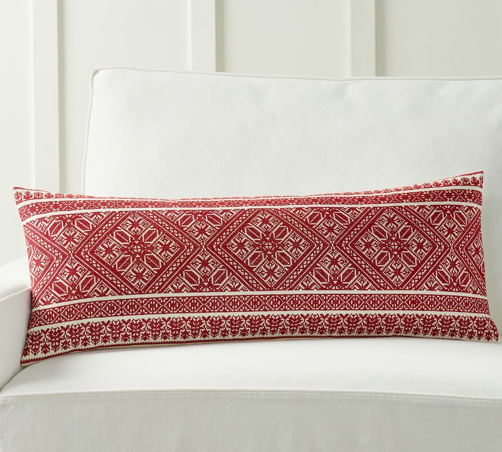 Callia Embroidered Lumbar Pillow Cover | Pottery Barn (US)