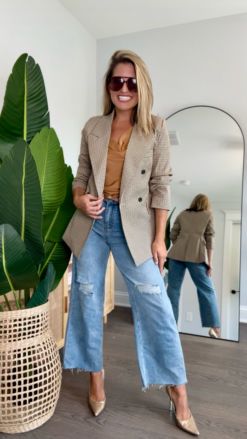 Get 20% off at Petal & Pup with CODE: NIKKI20 🖤🍁🍂My MOST WORN fall pieces and bestsellers at Petal and Pup. 
I’m 5’2” 125lbs wearing a small/4 in everything all runs TTS

The stripe shirt with the ruffles is literally my most worn item in my closet. The trouser pants and cords are petite friendly, I’m 5’2” with a TON of stretch. The houndstooth blazer & chunky cotigan is by far the best one I’ve bought the quality is🤌The wrap skort is perfect with a pair of fall boots and the fall print dress is stunning for an occasion or with a jean jacket for date night!🖤
.
Amazon workwear, work outfits, teacher outfits, back to school, knit vest, chunky knit vest, two piece sets, work outfits, teacher dress, teacher gifts, teacher badge holder, Amazon jeans, Target pants, Target, Target shorts, Target sweater, Target dress, Target work outfit, Jeans, denim, summer denim, jeans shorts, USA crew neck, USA, USA top, 4th of July outfit, Fourth of July outfit, USA top, USA sweatshirt, athletic shorts, crochet top, linen top, crochet dress, white jeans, white wide leg jeans 
Basic top, work outfit, workwear, white jeans, white jeans outfit, black top, ruffle sleeve top, white tee, white tee shirt, 
Vacation outfits, jeans, summer denim, denim, Walmart , Amazon, Jean shorts, shorts, Amazon shorts, flare jeans, mom jeans, workwear, work style, jeans, wide leg jeans, white wide leg jeans #LTKBacktoSchool

#LTKSaleAlert #LTKShoeCrush #LTKWorkwear