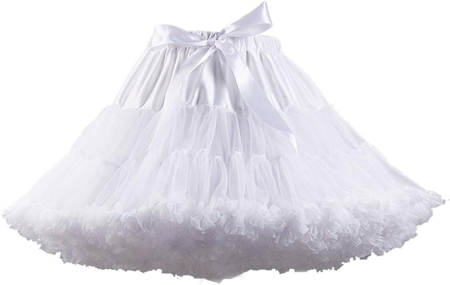 Women's Elastic Waist Chiffon Petticoat Puffy Tutu Tulle Skirt Princess Ballet Dance Pettiskirts ... | Amazon (US)