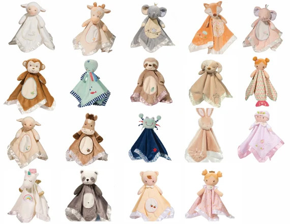 personalized animal lovey, animal lovie, personalized blanket, security blanket, personalized bab... | Etsy (US)