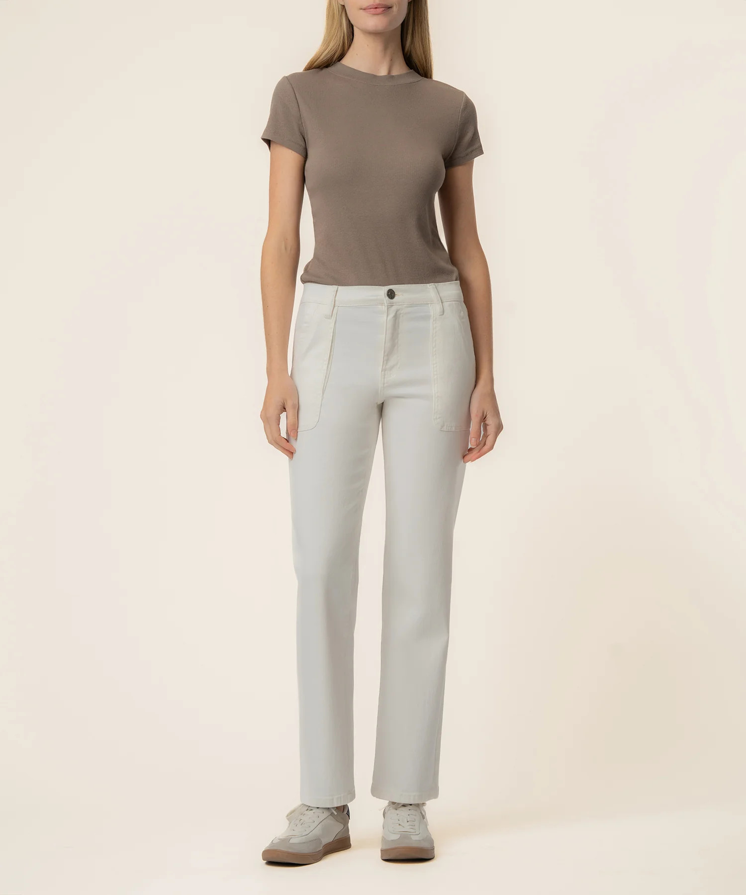 Avery High Rise Straight Leg in Ivory - Kut from the Kloth | Kut From Kloth