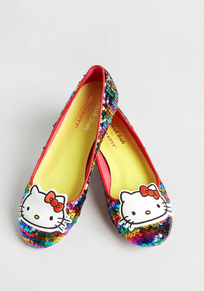 ModCloth x Hello Kitty Sweetly Sequined Flat | ModCloth