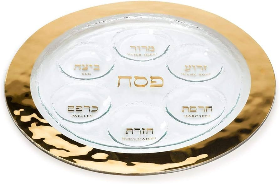 Seder Plate w/ Gold Rim - Judaica by Annieglass | Amazon (US)