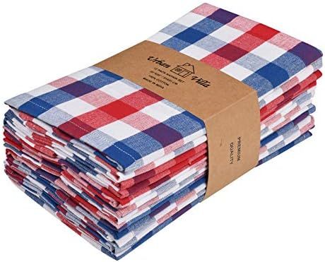 Urban Villa Buffalo Check Plaid,Premium Quality,Dinner Napkins, 100% Cotton, Set of 12, Size 20X2... | Amazon (US)