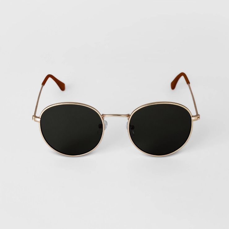 Men's Round Metal Sunglasses - Goodfellow & Co™ Gold | Target
