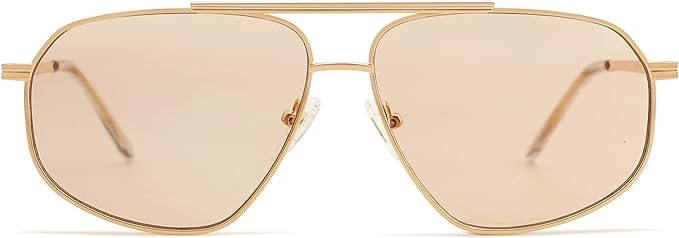 SOJOS Classic Retro Hexagonal Aviator Sunglasses for Women Men Vintage Polygon Sunnies SJ1200 | Amazon (US)