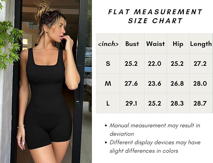 QINSEN Seamless Romper for Women Ribbed Workout Square Neck Padded Bra One Piece Short Jumpsuit | Amazon (US)