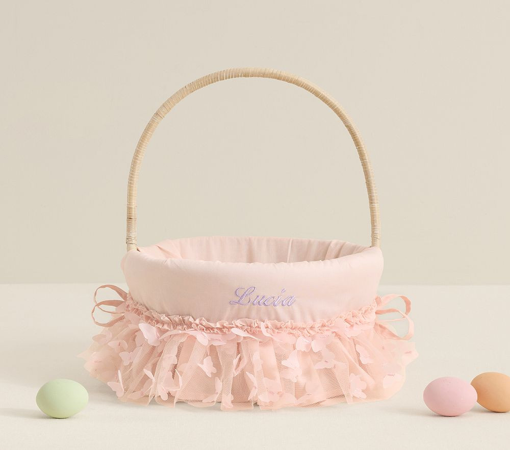 Pink Butterfly Tulle Easter Basket Liner | Pottery Barn Kids