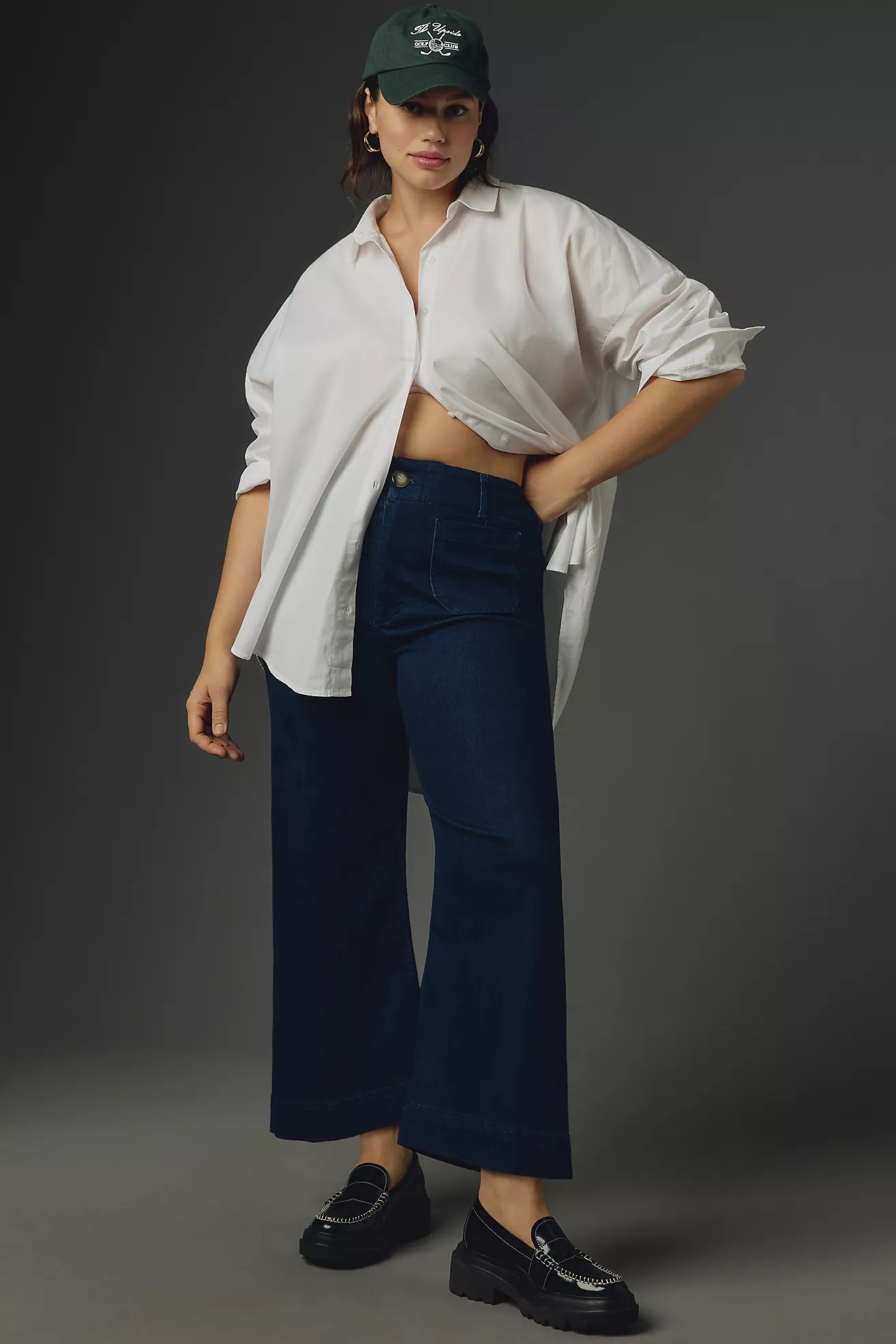 The Colette Denim Cropped Wide-Leg Jeans by Maeve | Anthropologie (US)