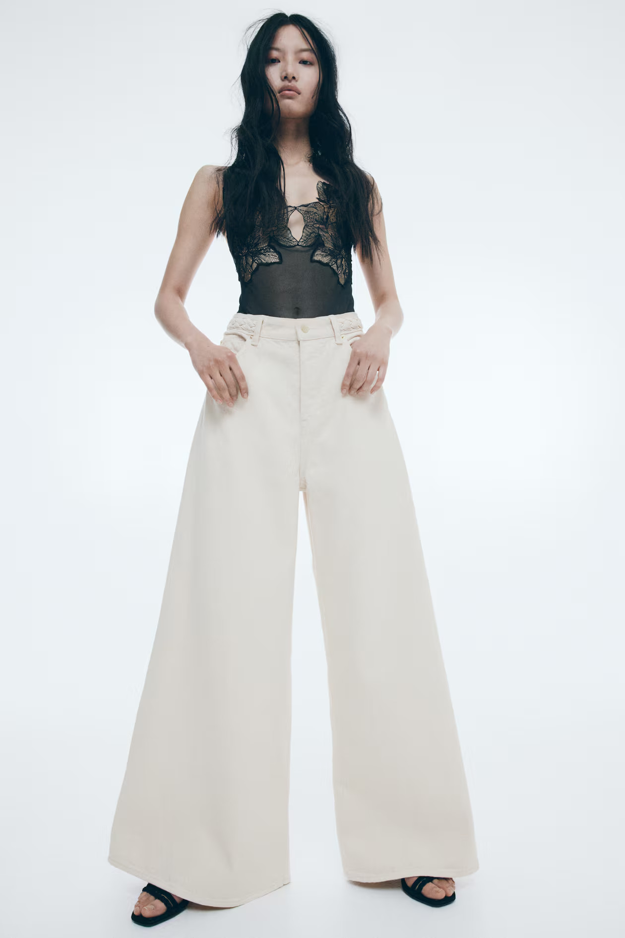 Wide-Leg Braided Jeans | H&M (US + CA)