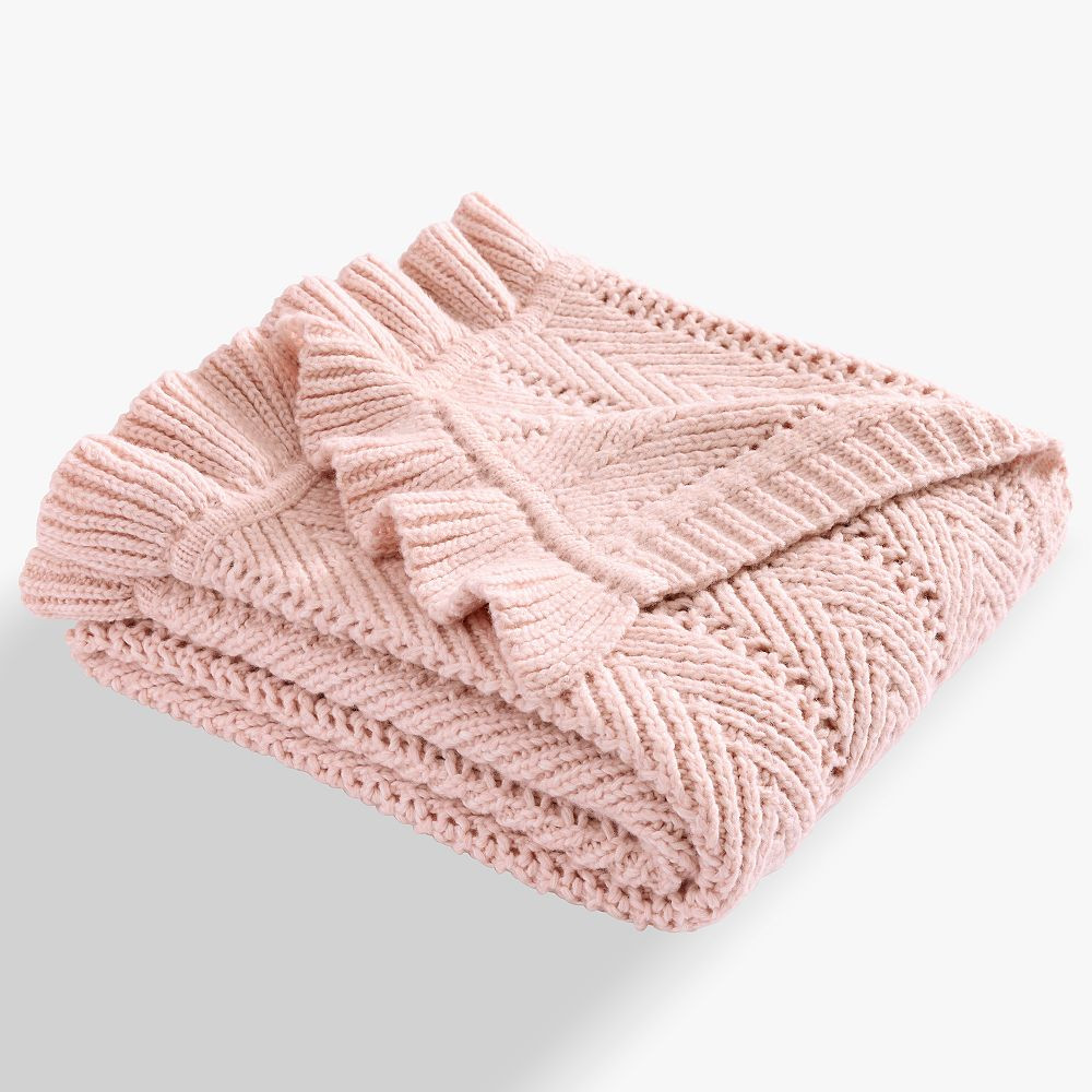 Herringbone Ruffle Throw | Pottery Barn Teen