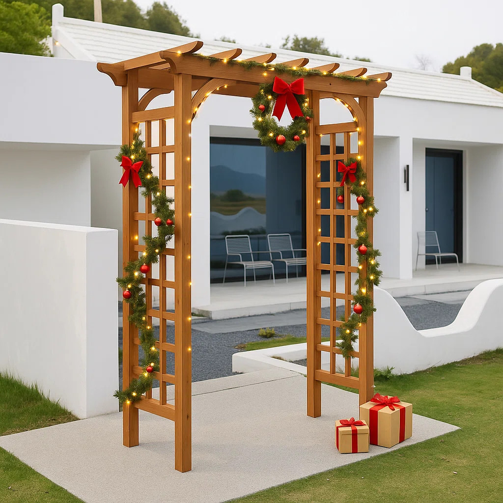 Minaa 61" W x 26" D Solid Wood Garden Arches Arbor Arbours | Wayfair North America