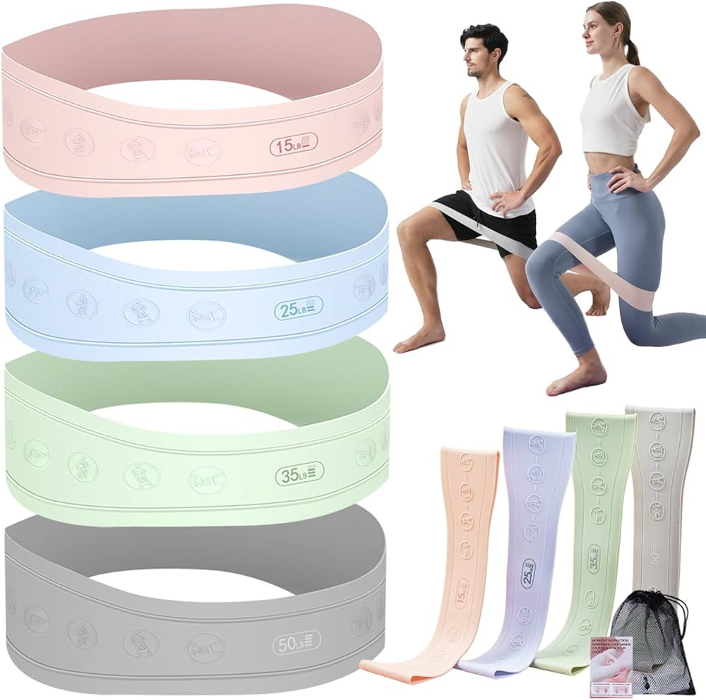 Amazon.com: Resistance Bands for Working Out Silicone Booty Bands for Home Fitness, Stretching, S... | Amazon (US)