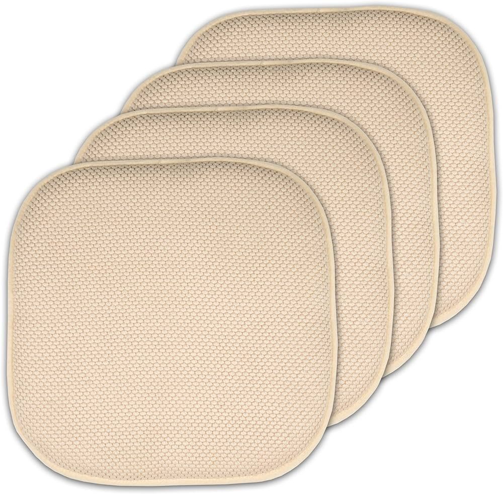 4 Pack Memory Foam Honeycomb Nonslip Back 16" x16" Chair/Seat Cushion Pad | Amazon (US)