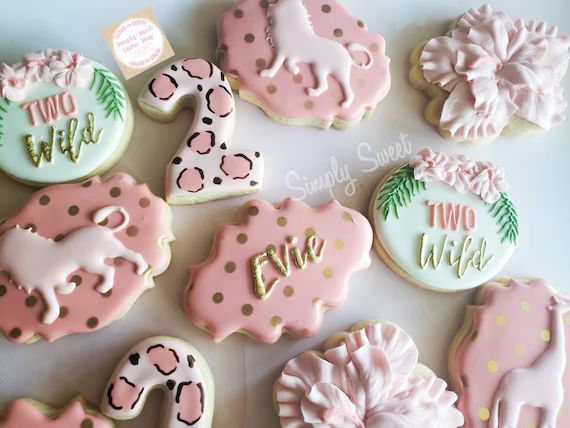 Two wild jungle themed  cookies 36 cookies | Etsy | Etsy (US)