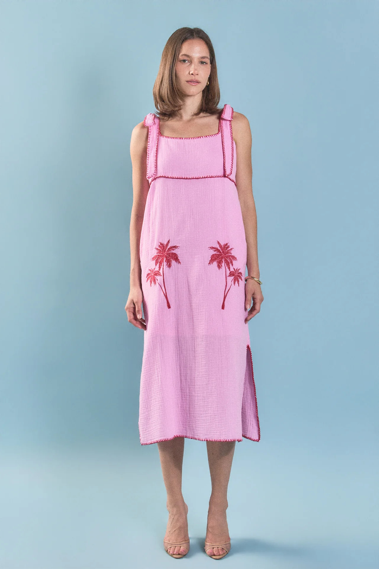 Aria Tropical Embroidered Midi Dress | English Factory