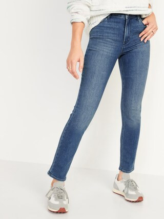 High-Waisted Medium-Wash Straight Jeans for Women | Old Navy (US)