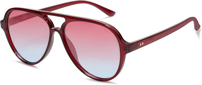 SOJOS Retro Polarized Aviator Sunglasses Womens Mens Classic Double Bridge Sun Glasses SJ2201 | Amazon (US)
