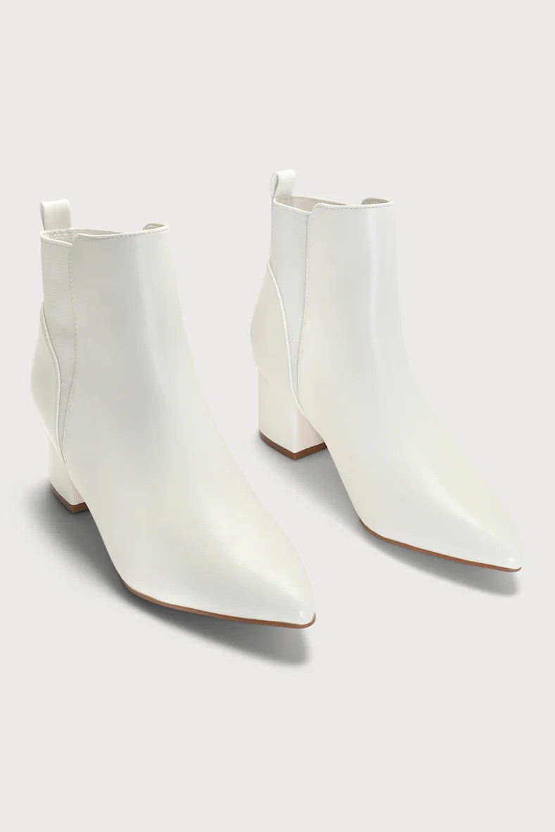 Chase White Pointed Toe Ankle Booties | Lulus (US)