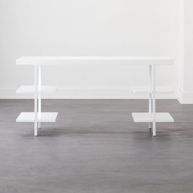 Stairway Modular Desk with Shelves White | CB2 | CB2