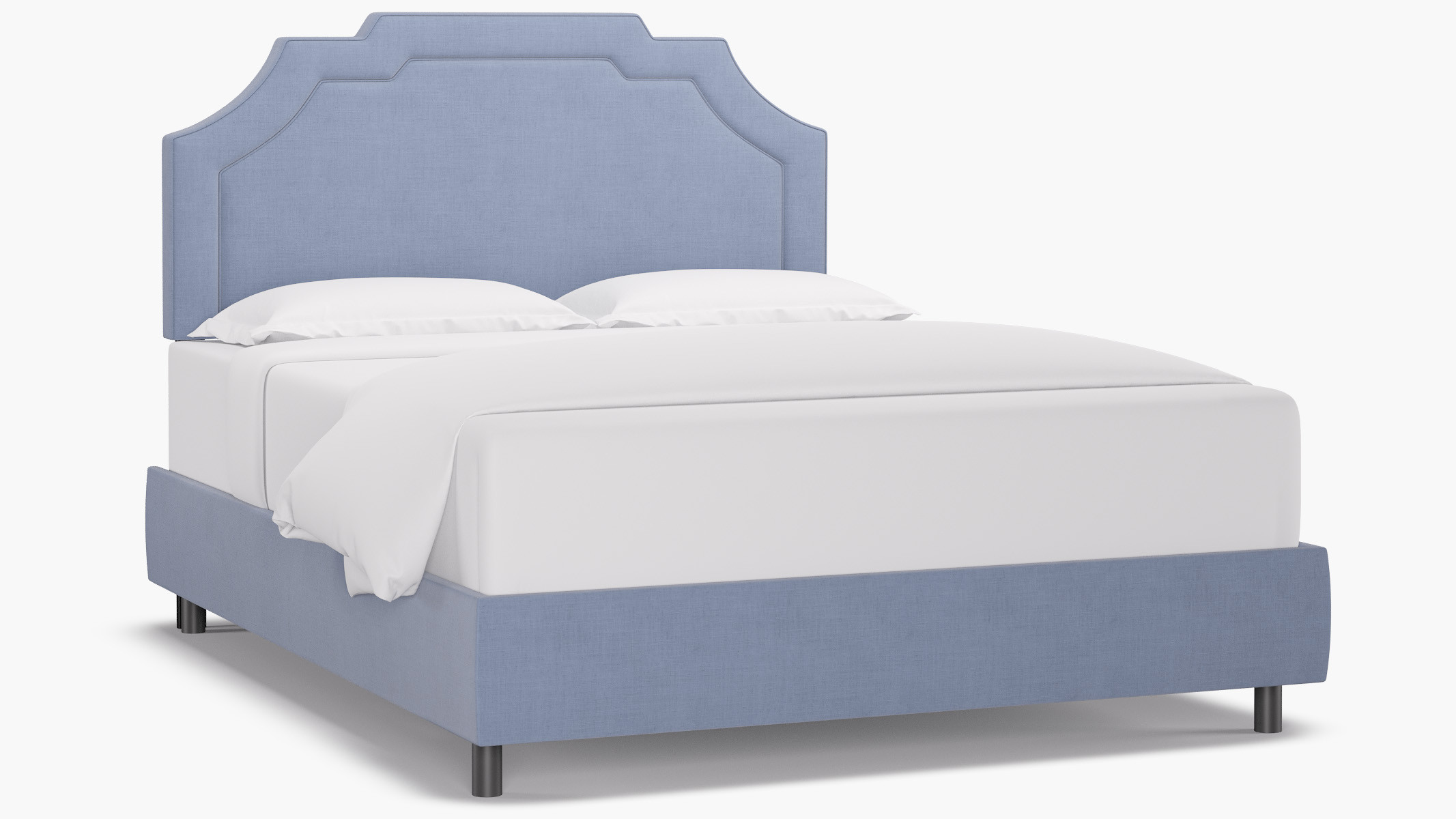 Art Deco Bed | Queen | Denim Linen | The Inside