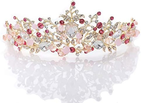 Leiothrix Flower Crowns and Tiaras Baroque Princess Wedding Crown with Earrings Set Bridal Hair Acce | Amazon (US)