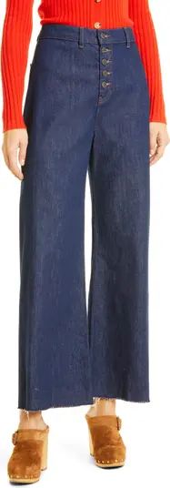 Grant Button Fly Raw Hem Wide Leg Jeans | Nordstrom