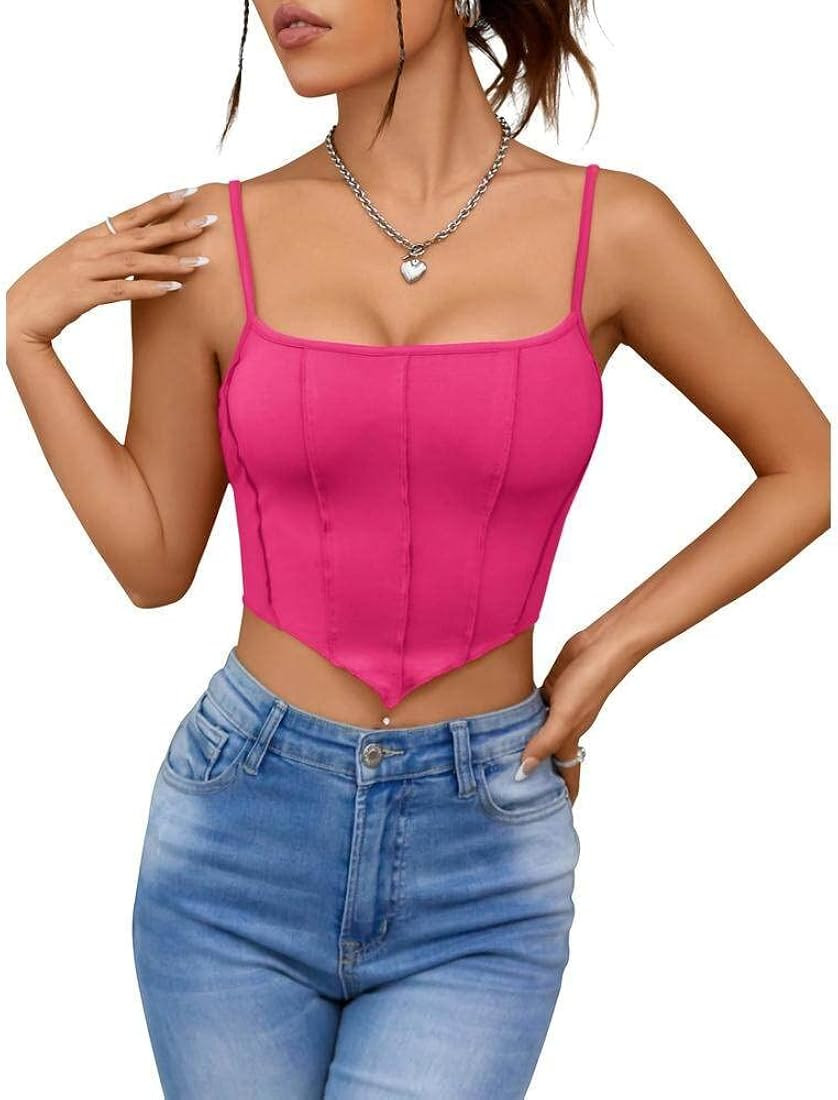 VETIOR Summer Spaghetti Strap Tank Tops for Women Sexy Camisole Going Out Party Crop Tops for Wom... | Amazon (US)