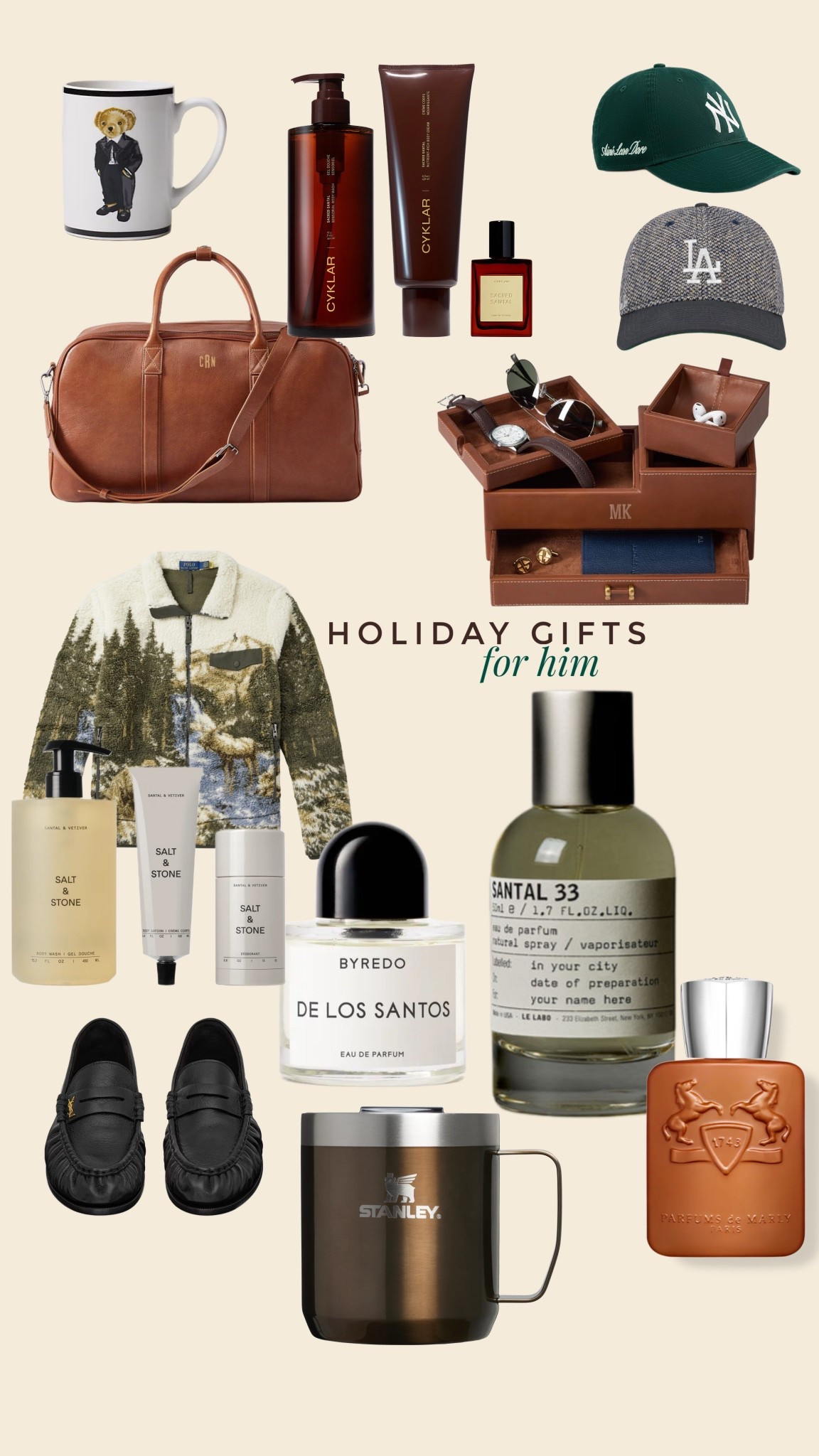 Gifts for him! Untagged: fleece and bear mug from Ralph Lauren, hats from Aime Leon Dore 

#LTKGiftGuide